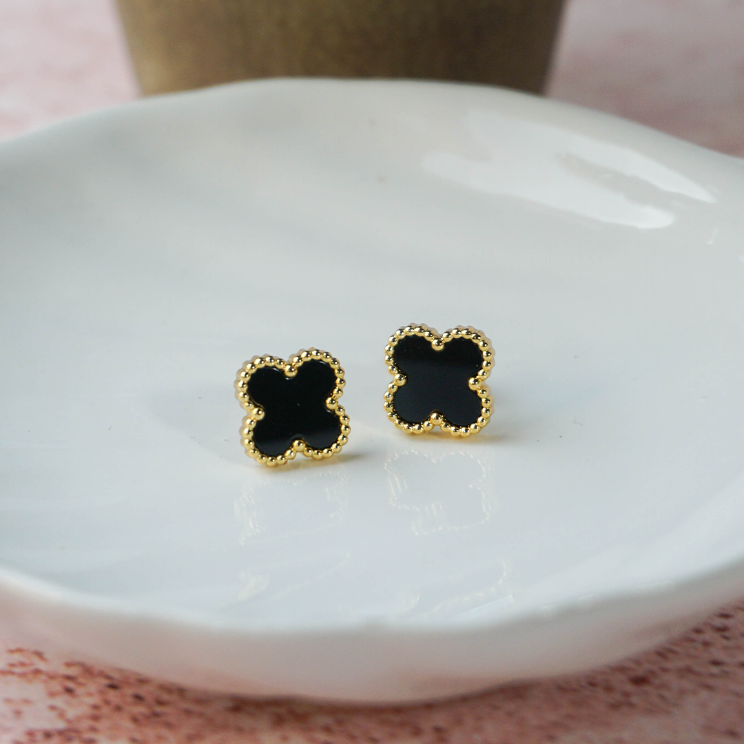 Aretes Dafne dorado y negro