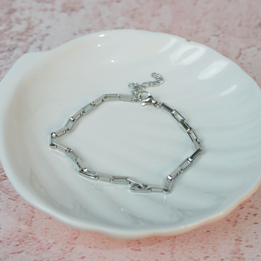 Pulsera cadena plateada