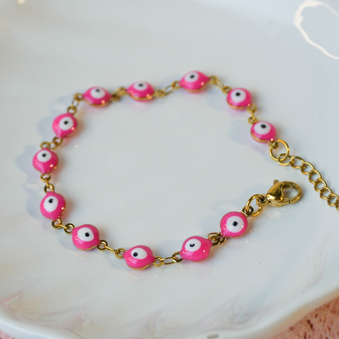 Pulsera ojos rosas