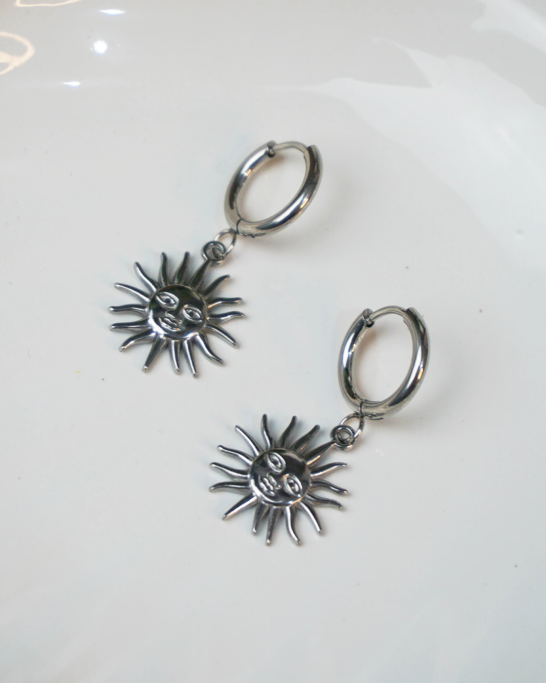 Aretes Agnes plateados