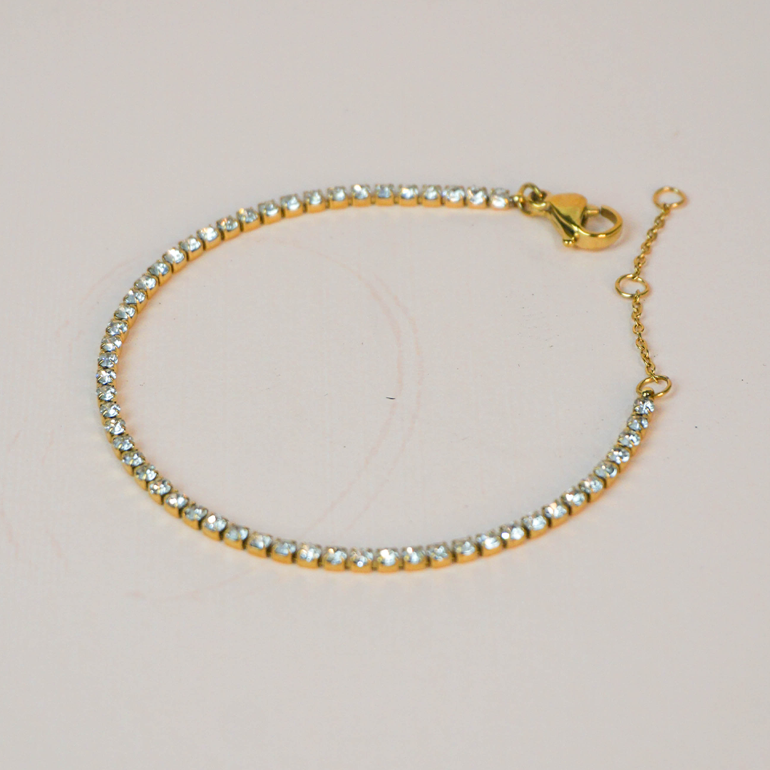 Pulsera tennis dorado