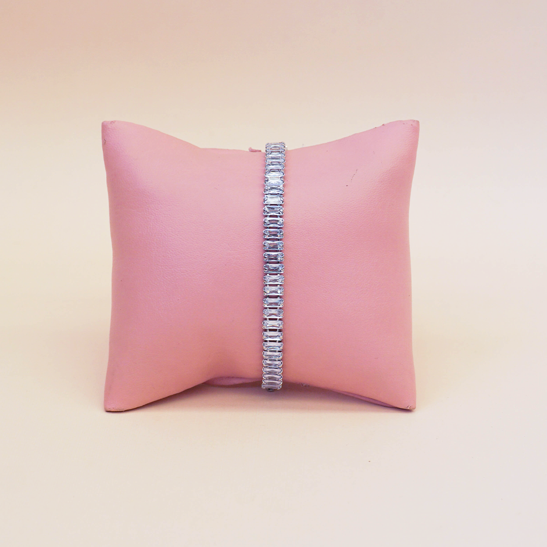 Pulsera baguette plateada