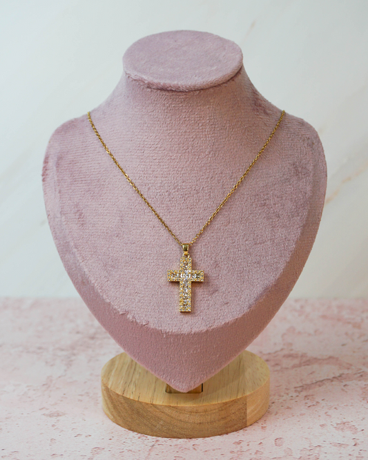 Collar cruz circonia