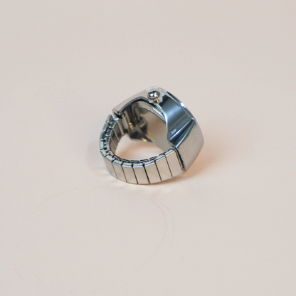 Anillo reloj plateado