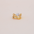 Anillo circonia oval