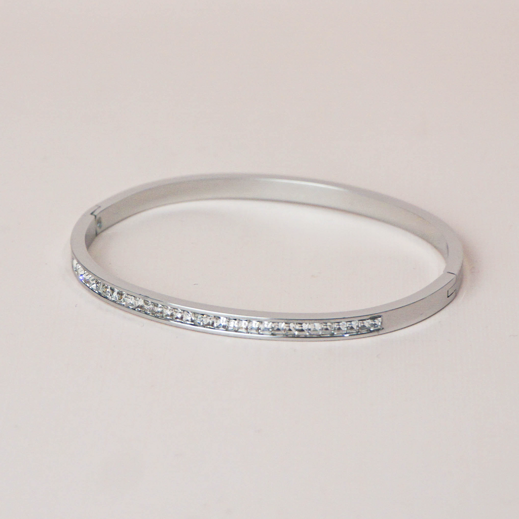 Pulsera circonias plateada