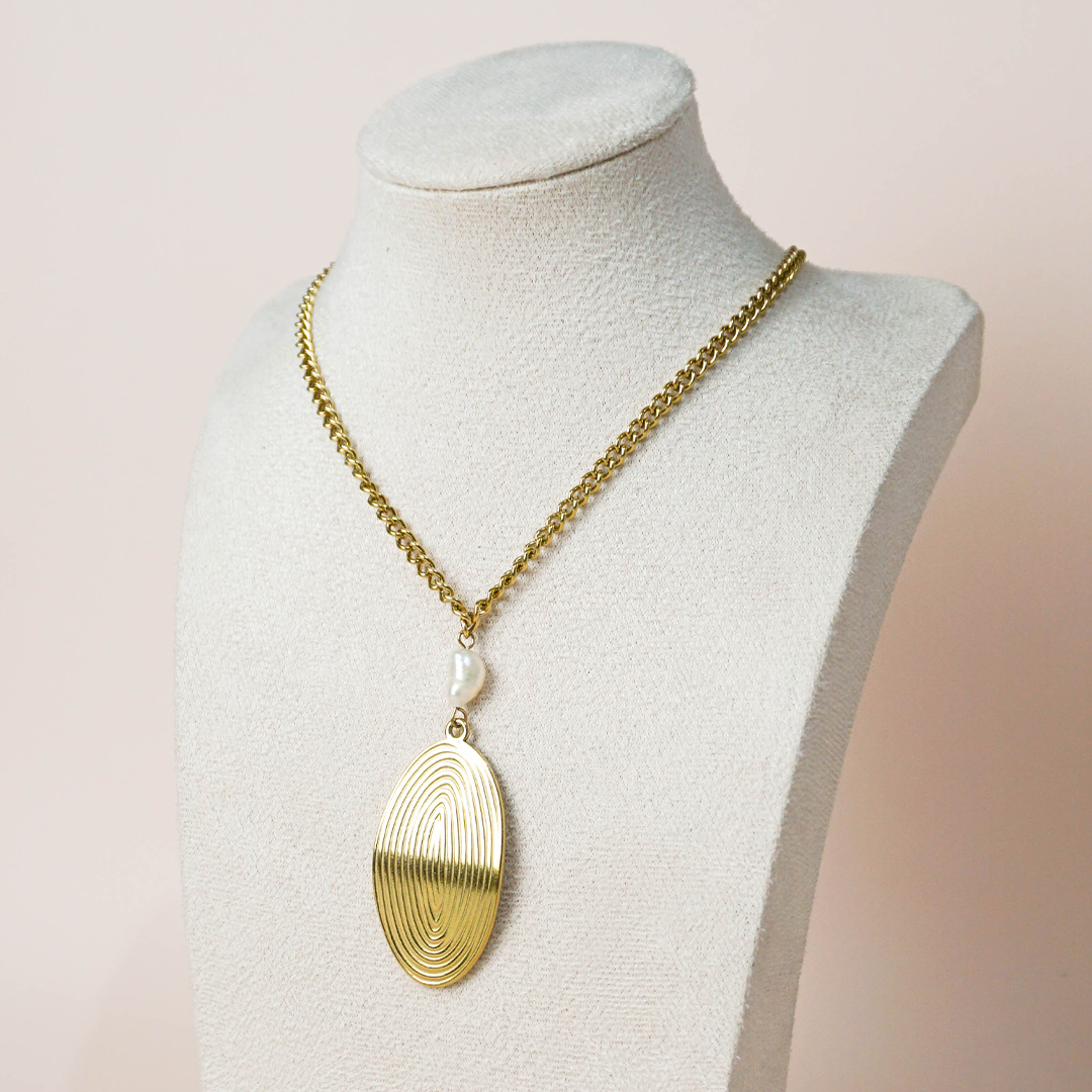 Collar hoja rayada