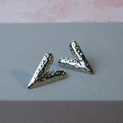 Aretes corazón largo