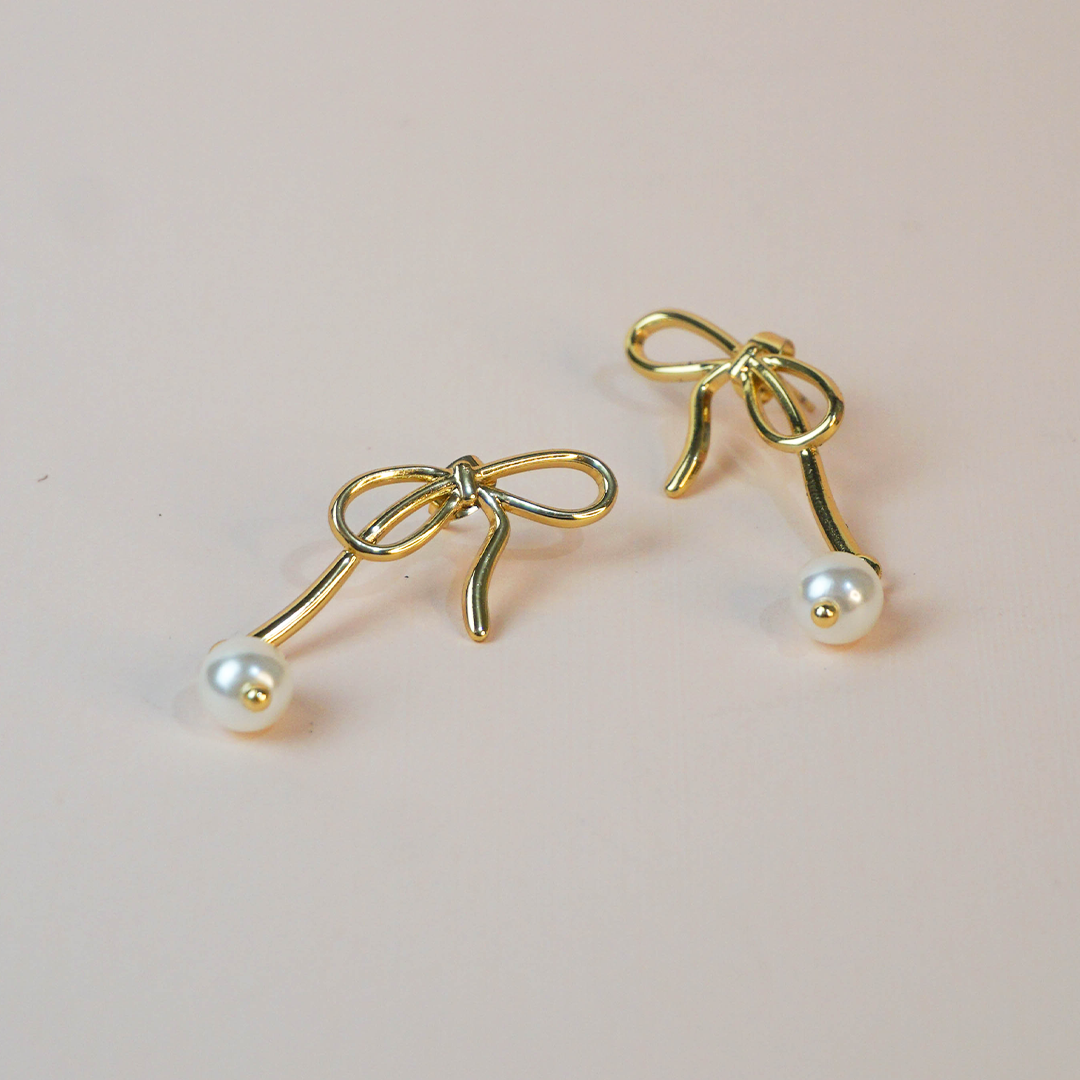 Aretes moño perla