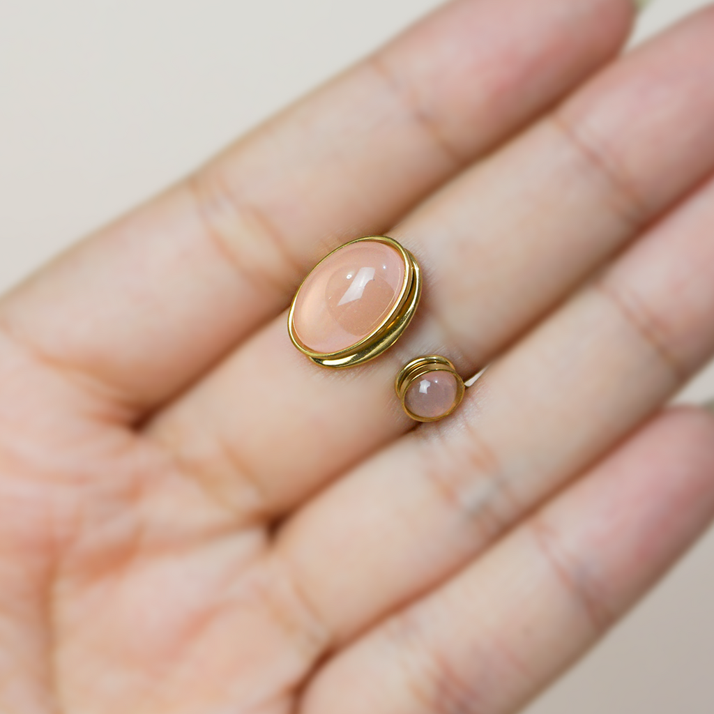 Anillo óvalos rosa