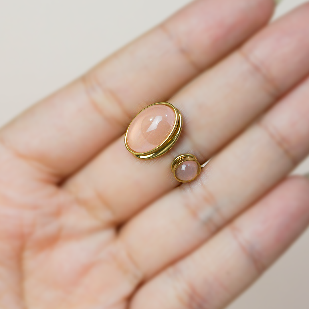 Anillo óvalos rosa