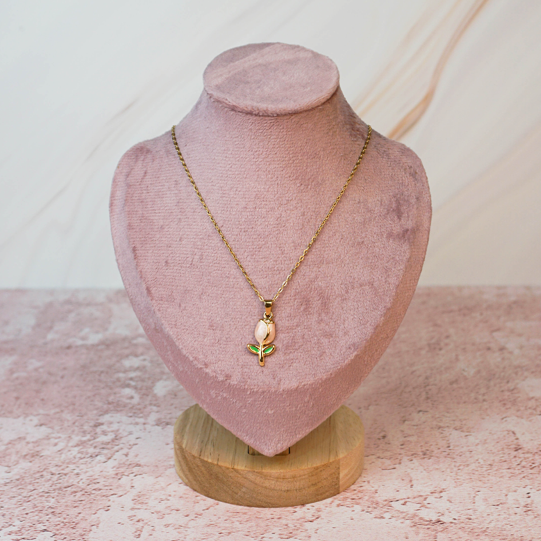 Collar tulipan rosa