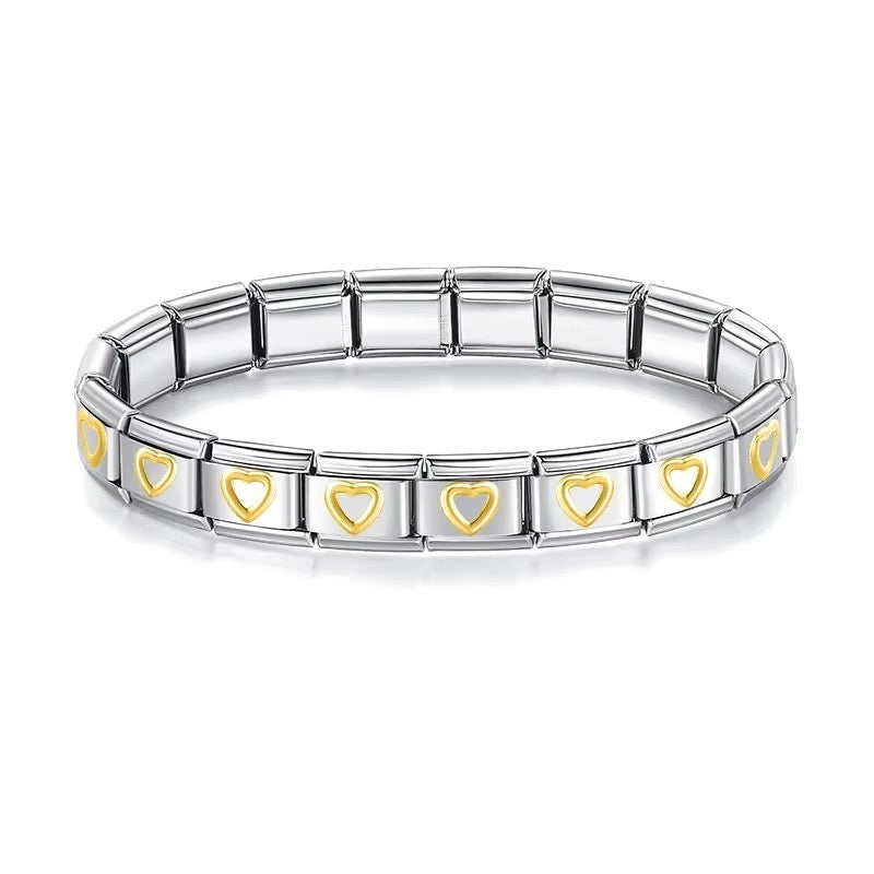 Pulsera italiana corazones contorno