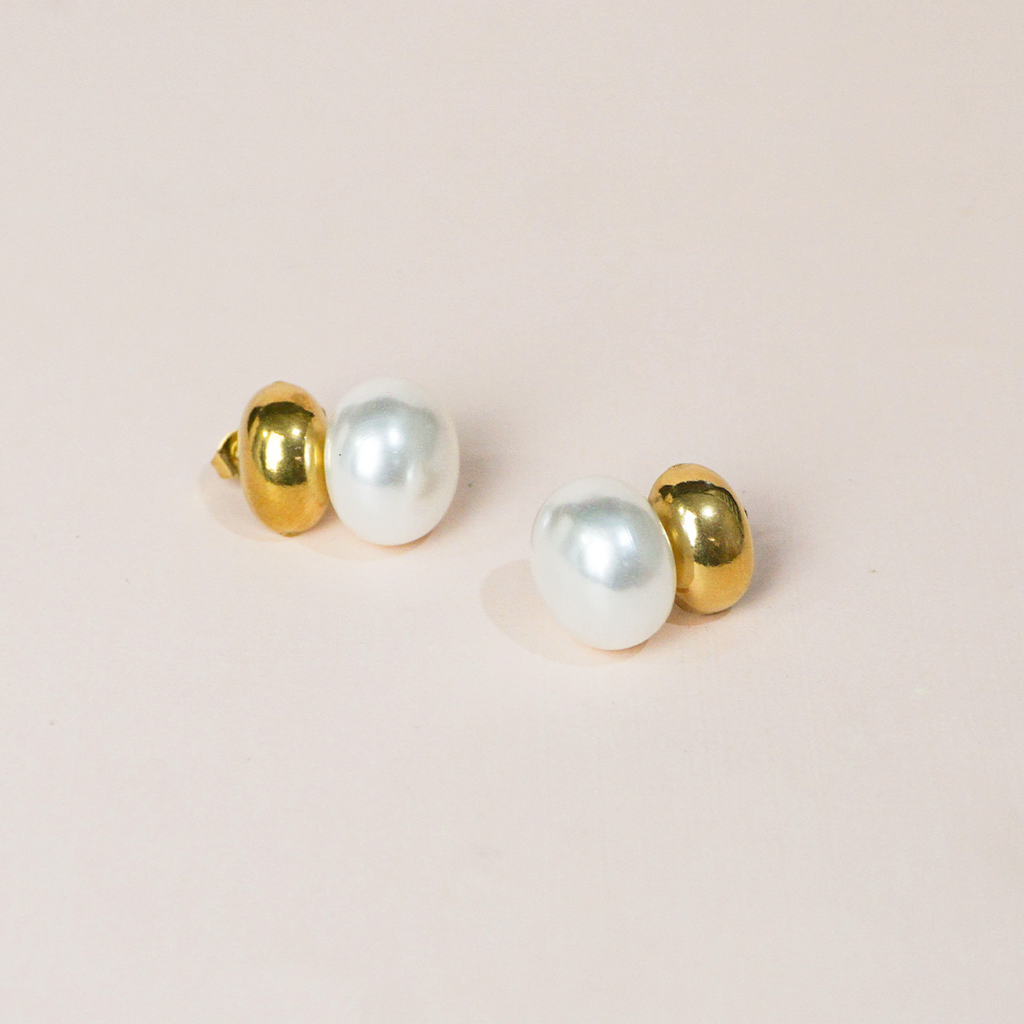 Aretes Perla dorada