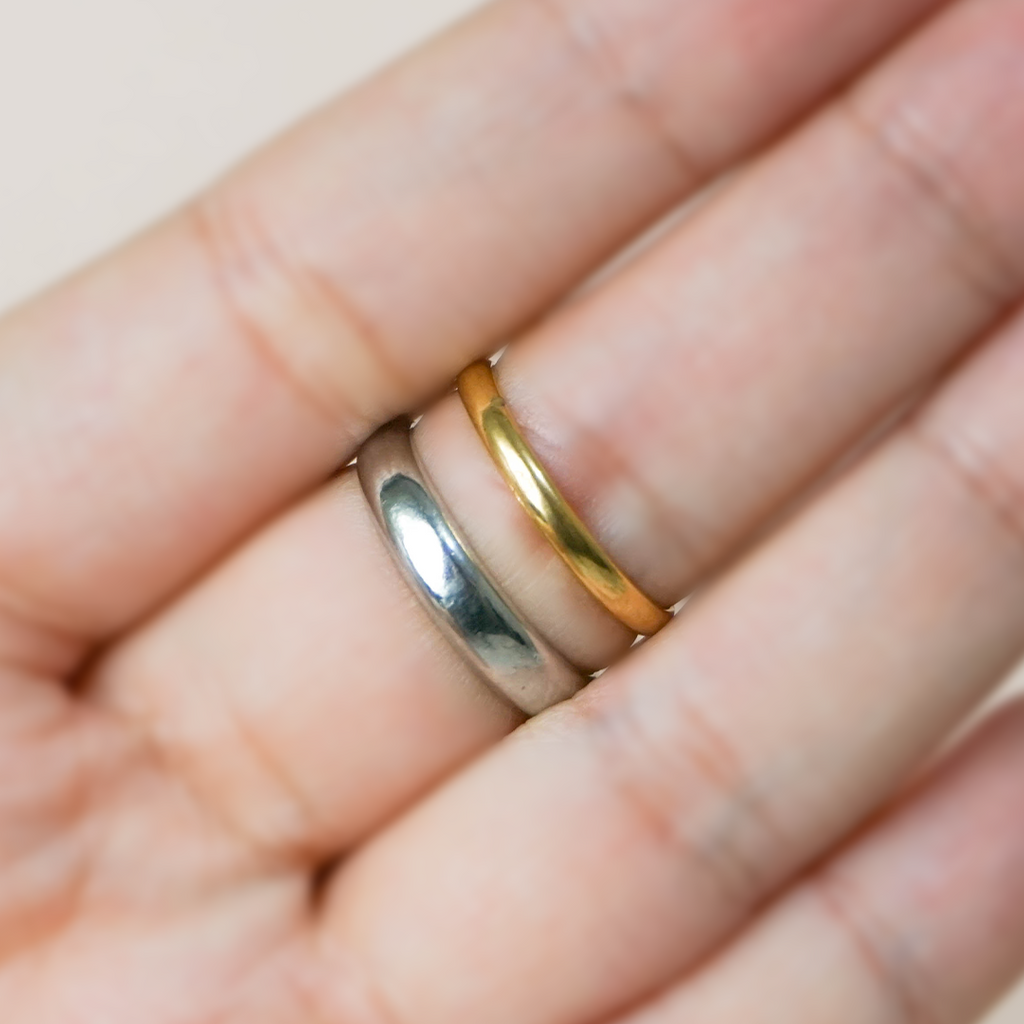 Anillo líneas bicolor