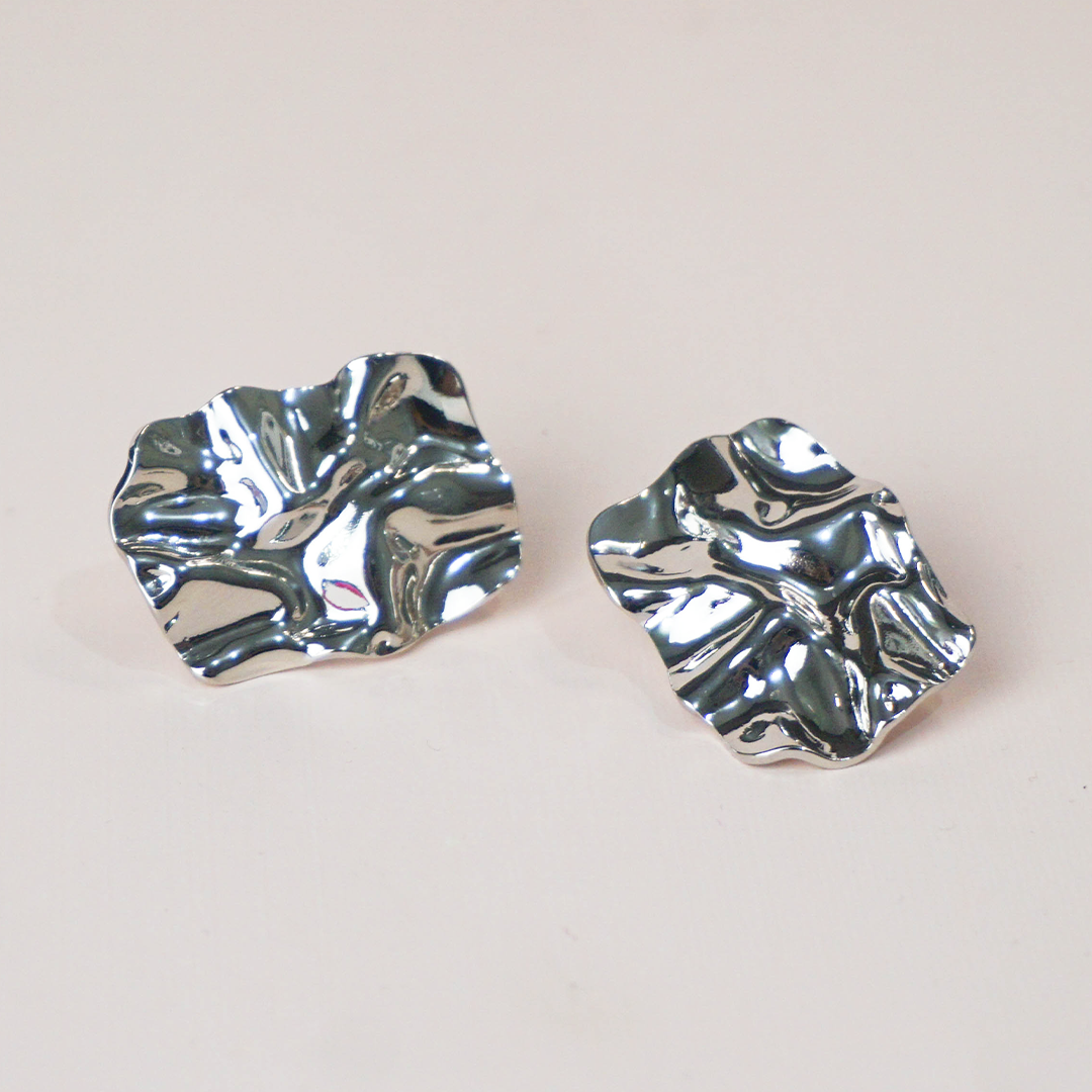 Aretes hoja de plata
