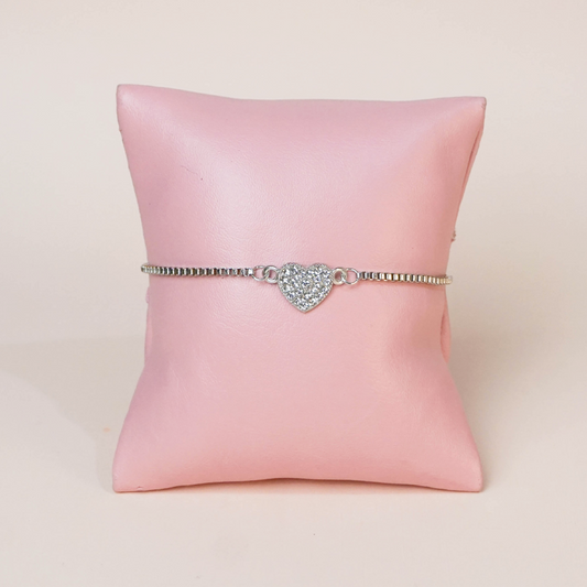 Pulsera corazón brillos