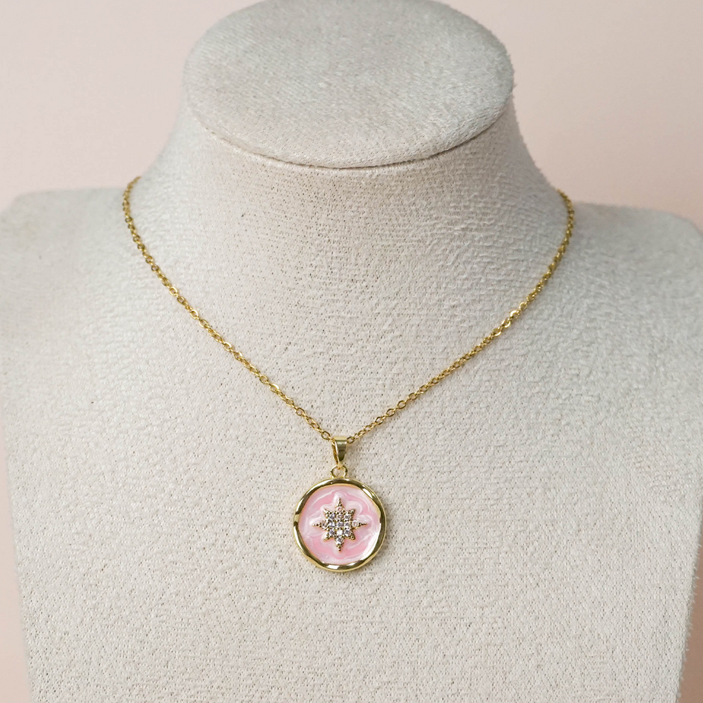Collar destello rosa