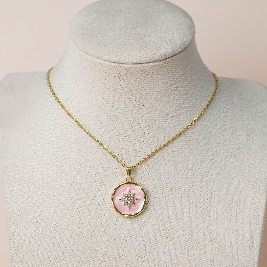 Collar destello rosa