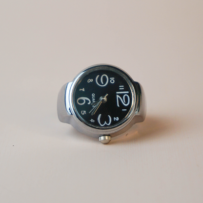 Anillo reloj base negra