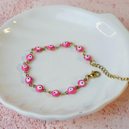 Pulsera ojos rosas