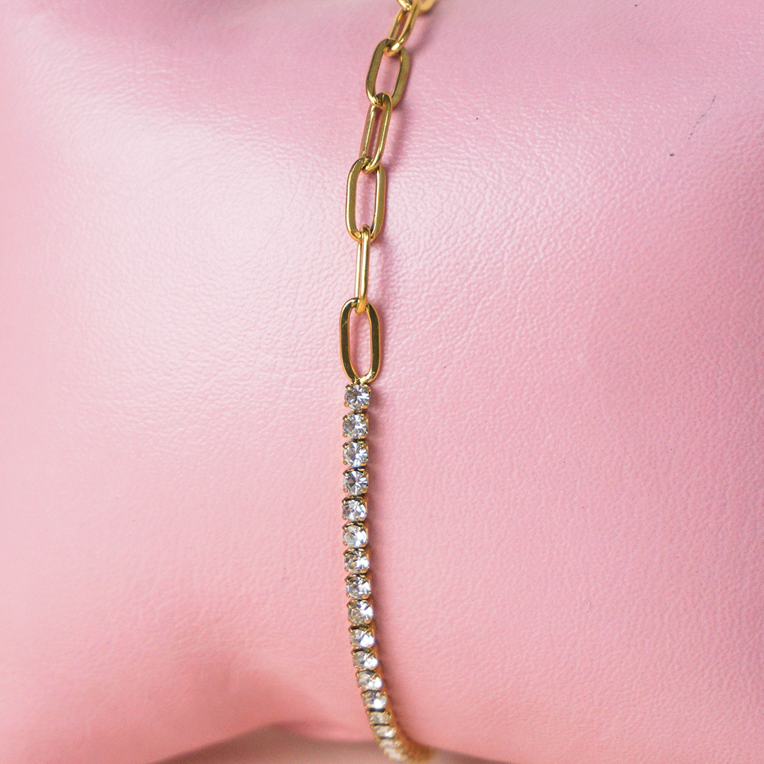 Pulsera brillos blanco