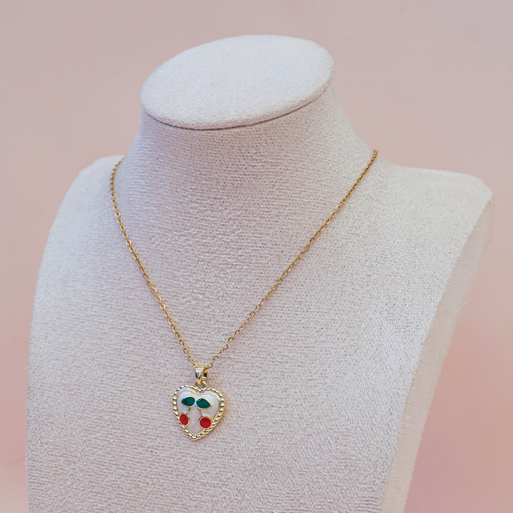 Collar cereza corazón