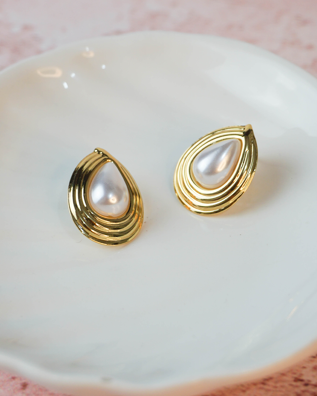 Aretes gota perla