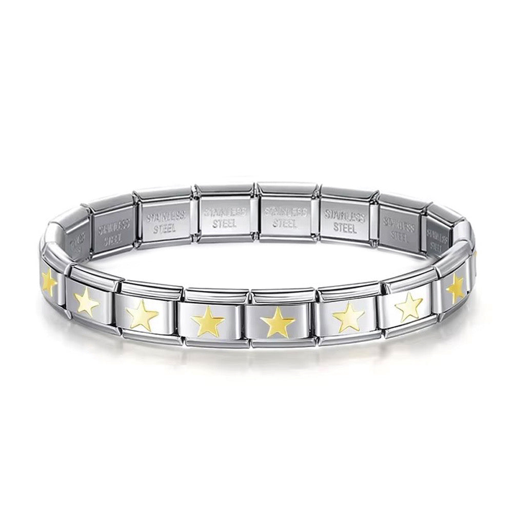 Pulsera italiana estrellas doradas