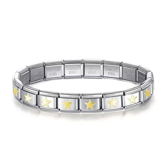 Pulsera italiana estrellas doradas