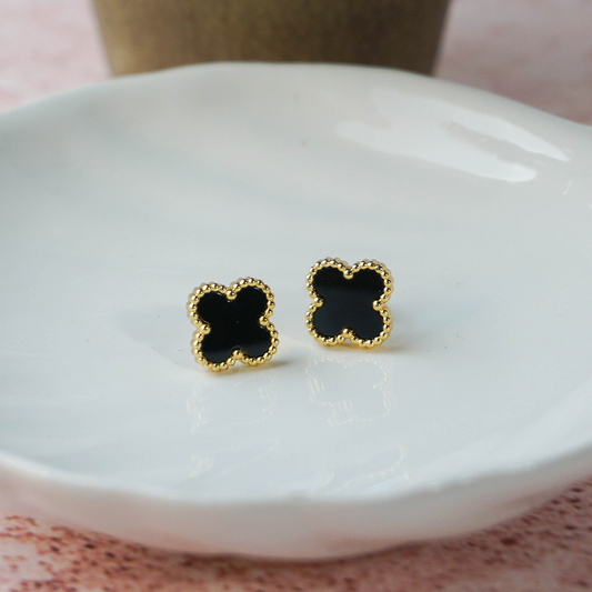 Aretes Dafne dorado y negro