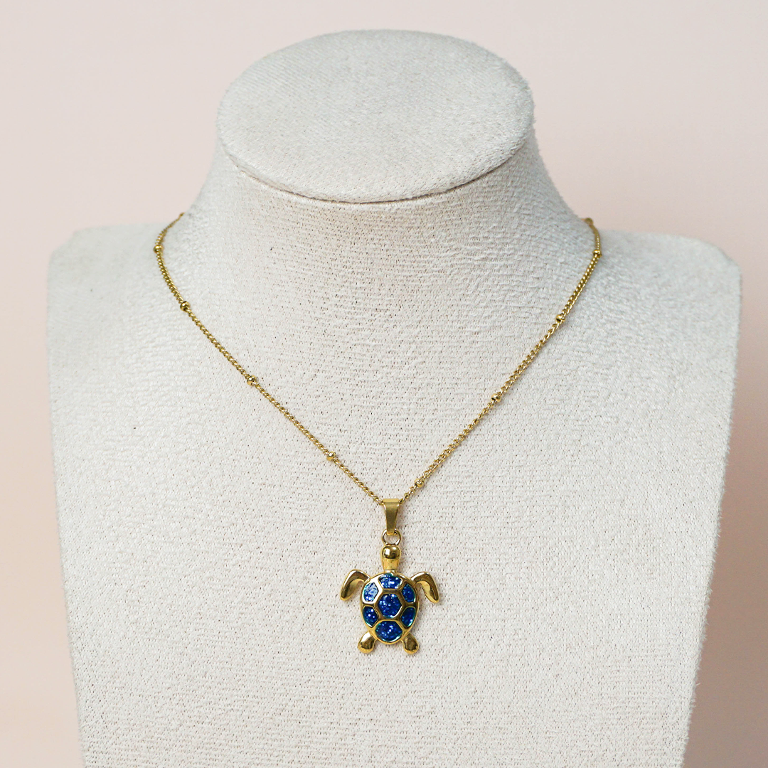 Collar tortuga azul