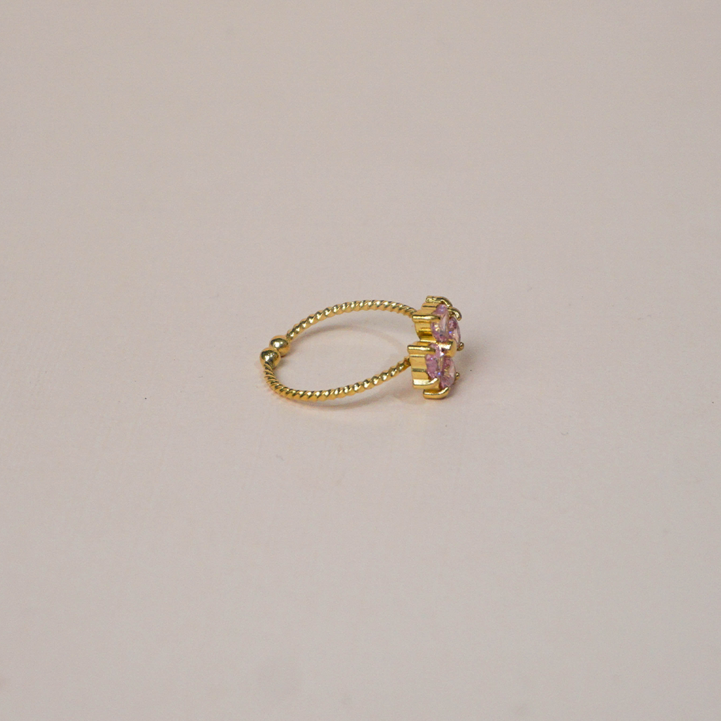 Anillo flor rosa