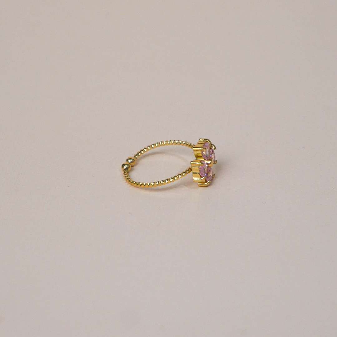 Anillo flor rosa