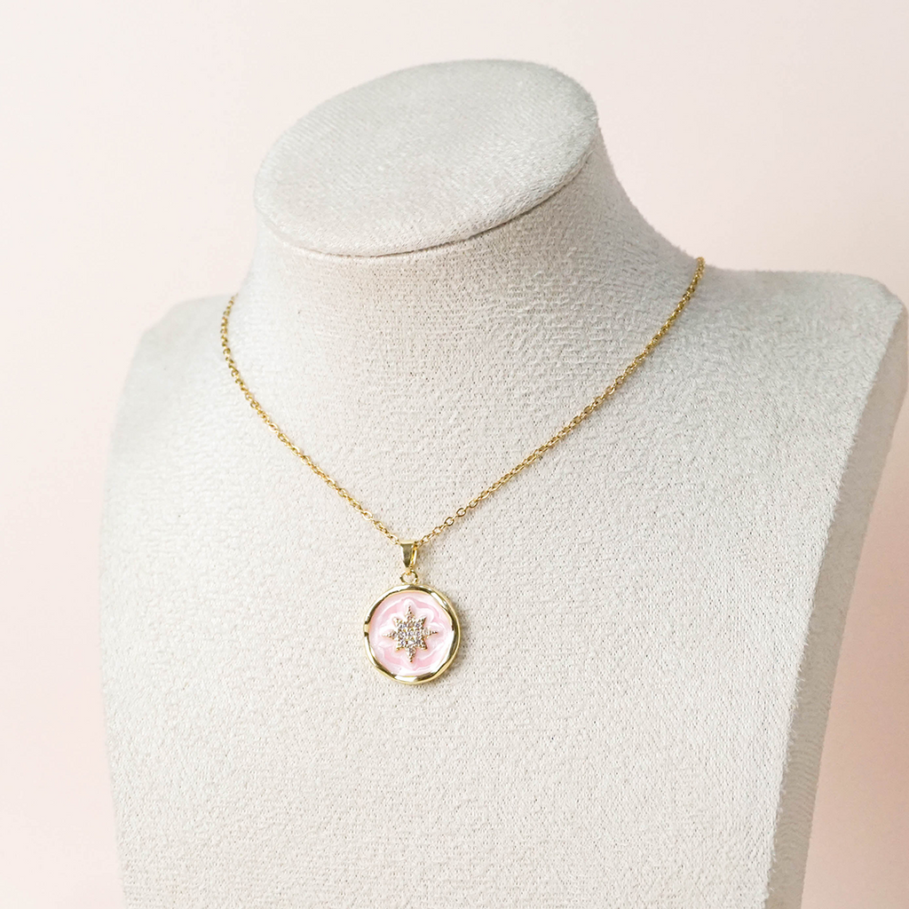 Collar destello rosa