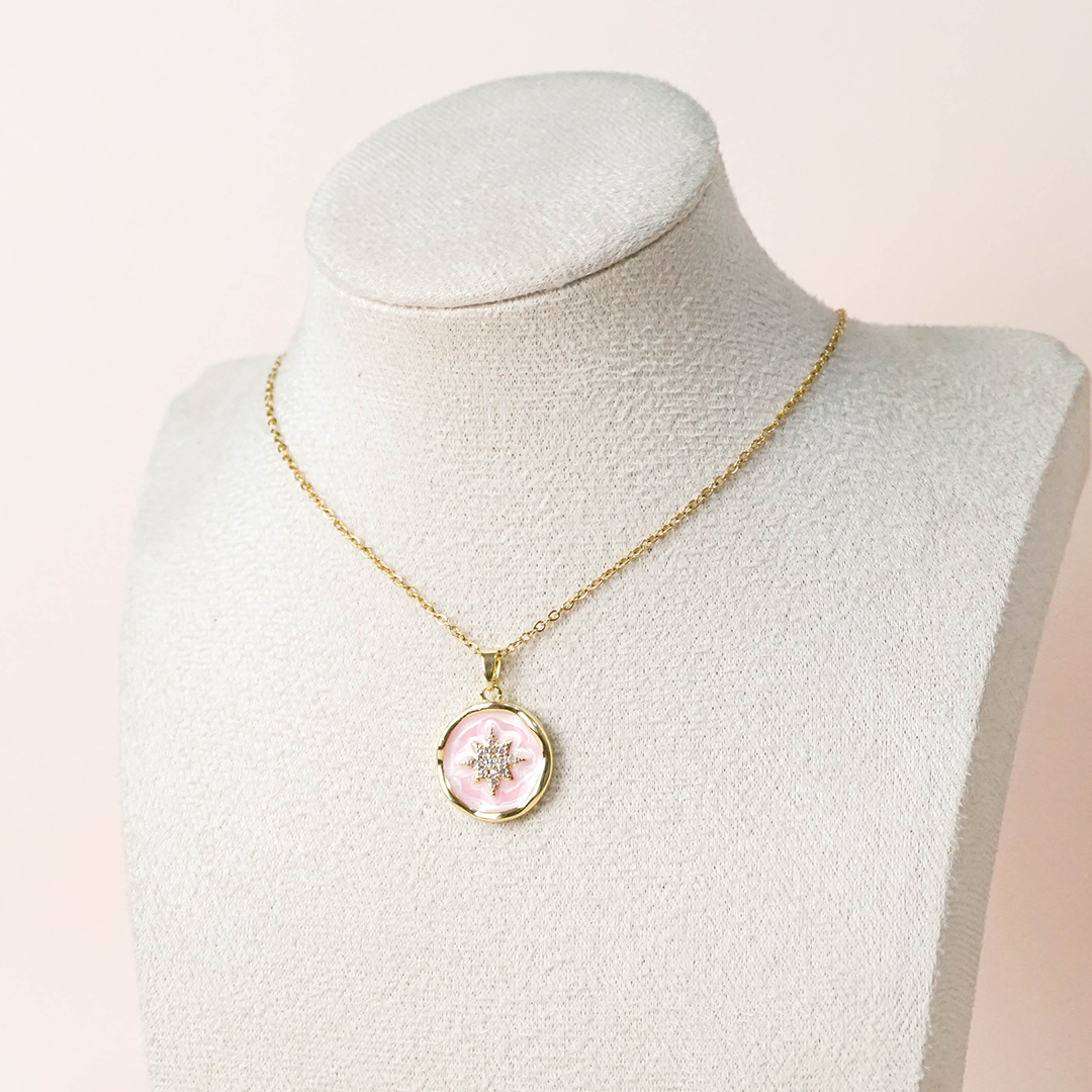 Collar destello rosa