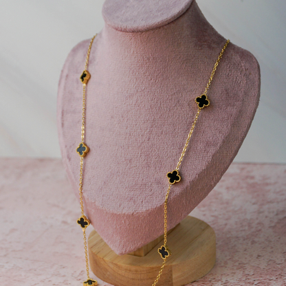 Collar mini Dafne dorado y negro