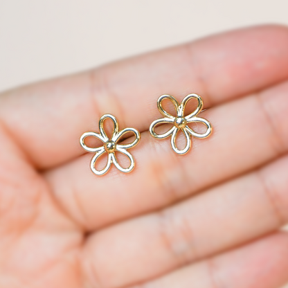 Aretes contorno flor
