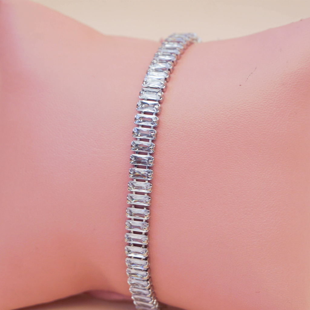 Pulsera baguette plateada