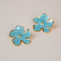 Aretes Flor turquesa