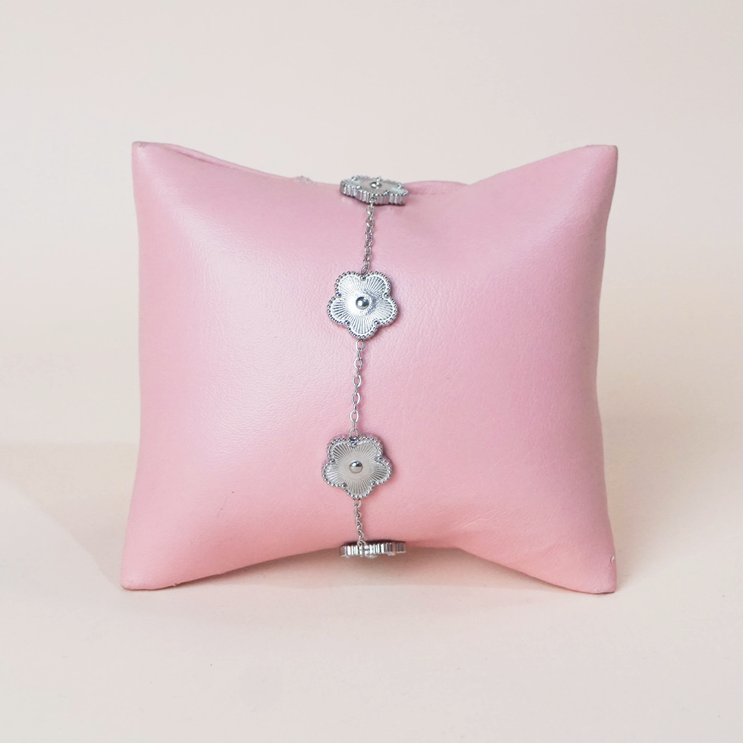 Pulsera flores plata