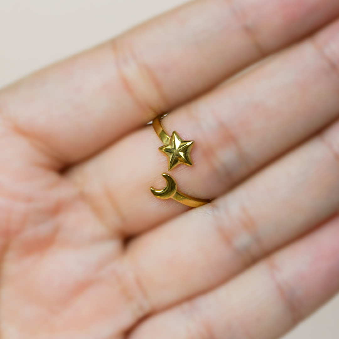 Anillo luna y estrella