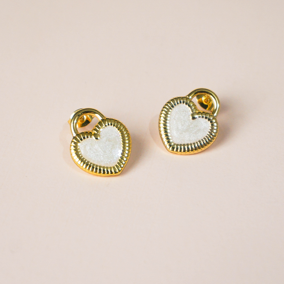 Aretes candado corazón