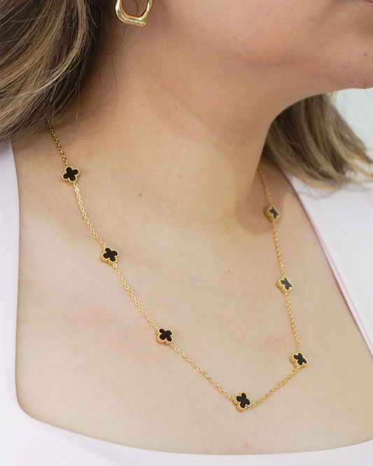 Collar mini Dafne dorado y negro