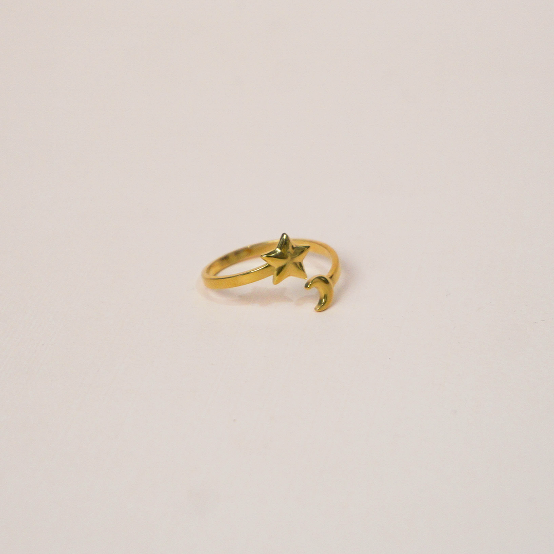 Anillo luna y estrella