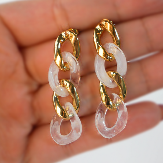 Aretes cadena resina