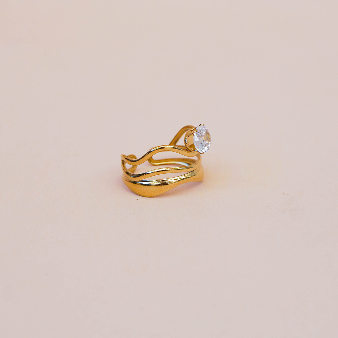 Anillo circonia oval