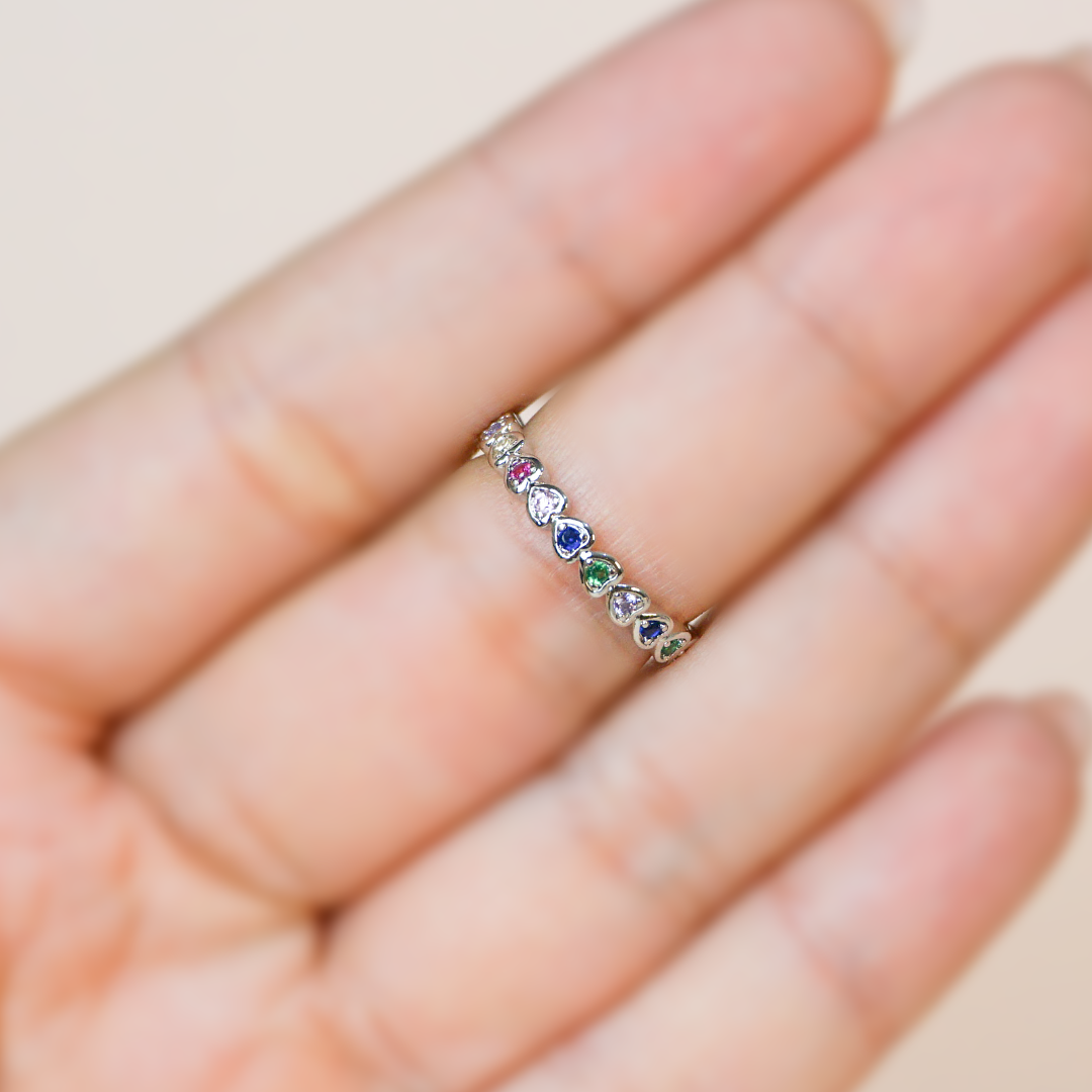 Anillo corazones colores