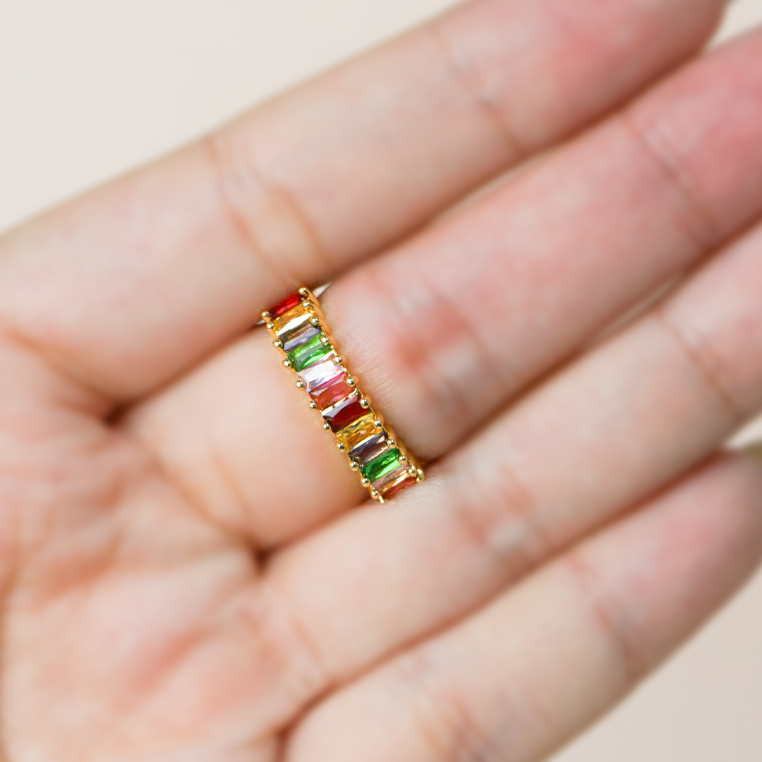 Anillo baguettes color