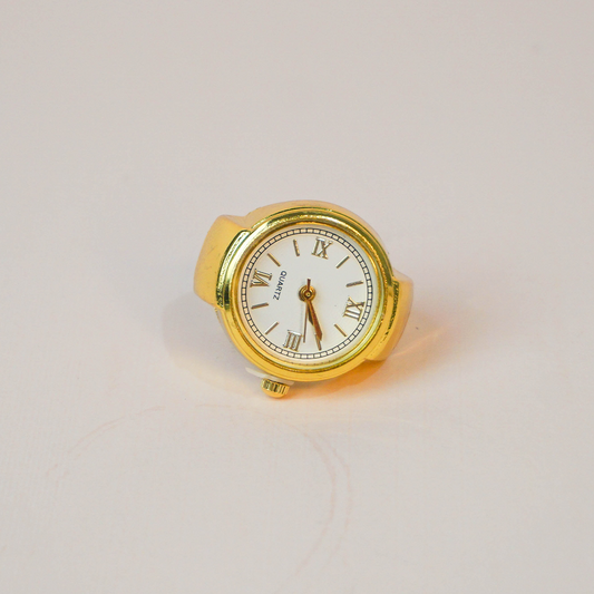 Anillo reloj dorado